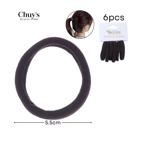 Colet Algodón Color Café 6 Pcs 5,5cm - Chuys Beautys | Chuy's Beautys