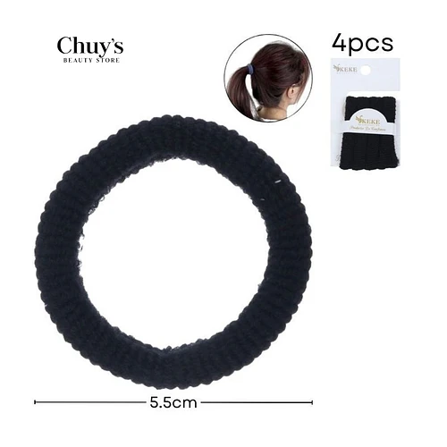 Colet Algodón Negro 4 Piezas 5,5cm - Chuys Beautys | Chuy's Beautys