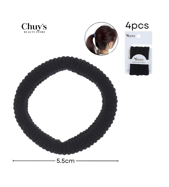 Colet Algodón Negro 4 Pcs 5,5 cm