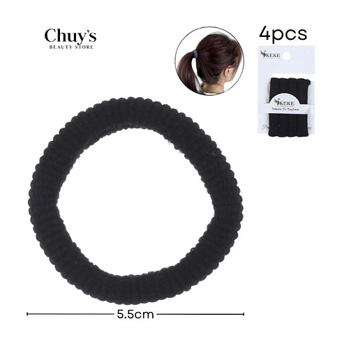 Colet Algodón Negro 4Pcs 5,5Cm - Chuys Beautys | Chuy's Beautys