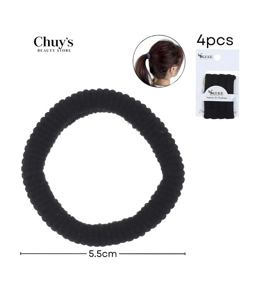 Colet Algodón Negro 4Pcs 5,5Cm