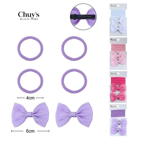 Set de Pinches y Colet 6 Pcs - Chuys Beautys | Chuy's Beautys