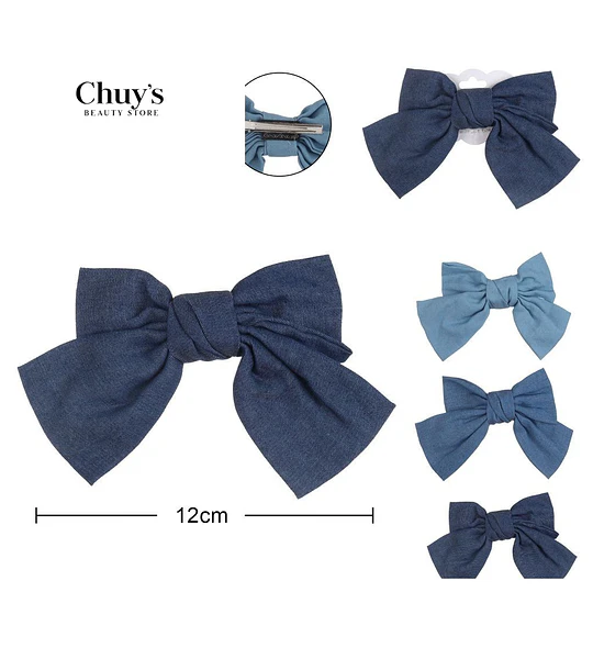 Pinche con lazos de jeans