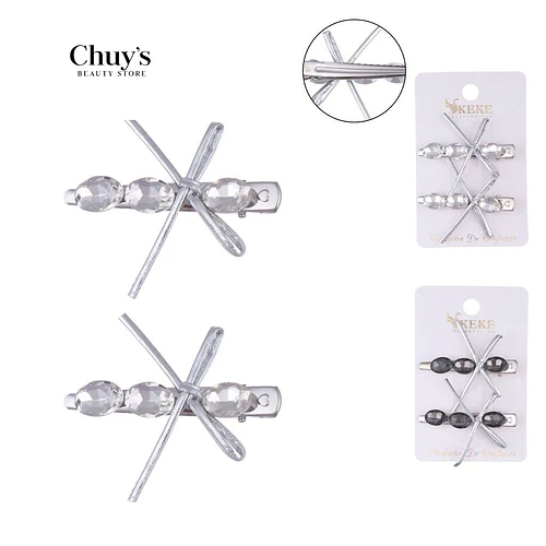 Pinches con brillo y lazo - Chuys Beautys | Chuy's Beautys