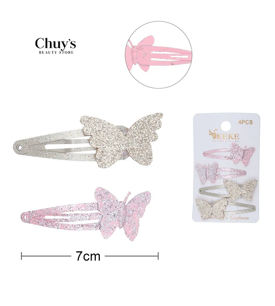 Set de Pinches Mariposa 7cm