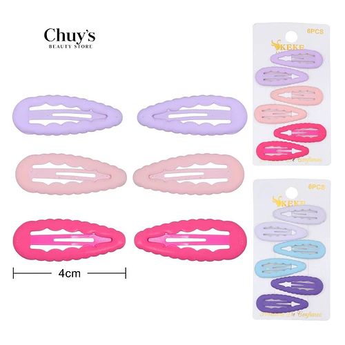 Pinches ondulados 6 piezas 4cm - Chuys Beautys | Chuy's Beautys