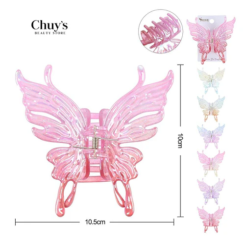 Pinza mariposa transparente - Chuys Beautys | Chuy's Beautys