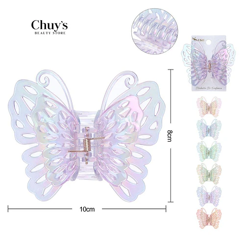 Pinza mariposa transparente - Chuys Beautys | Chuy's Beautys