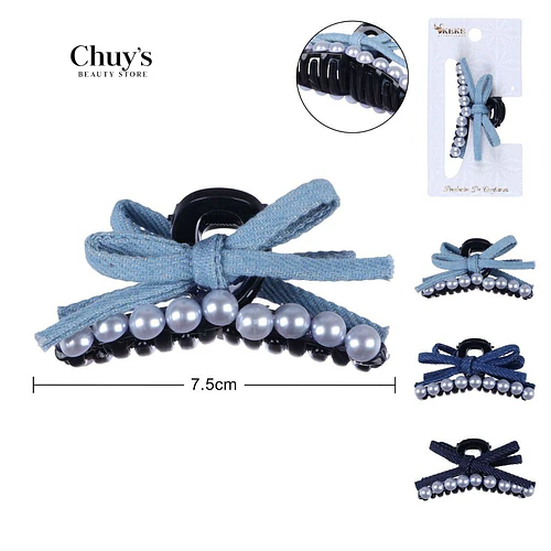 Gancheras con lazos de jeans - Chuys Beautys | Chuy's Beautys