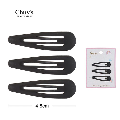 Pinches de cabello 3 piezas 5cm - Chuys Beautys | Chuy's Beautys