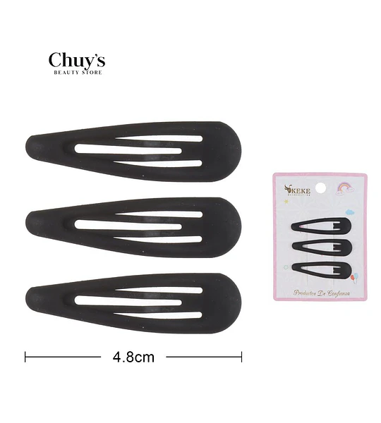 Pinches de cabello 3 piezas 5cm