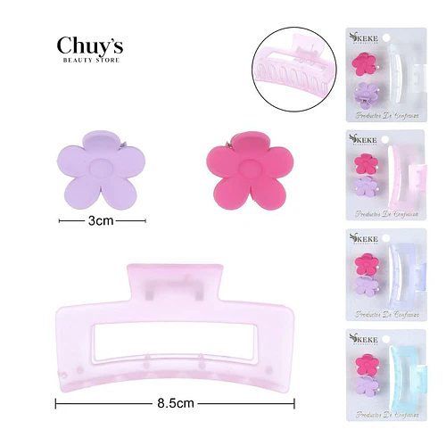 Set de 3 ganchetas - Chuys Beautys | Chuy's Beautys