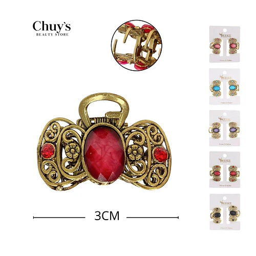 Mini ganchetas de acero con adorno - Chuys Beautys | Chuy's Beautys