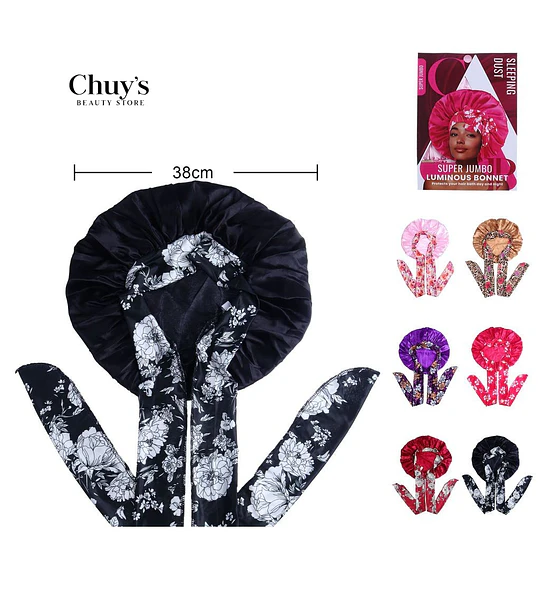 Gorro de seda con diseño floral