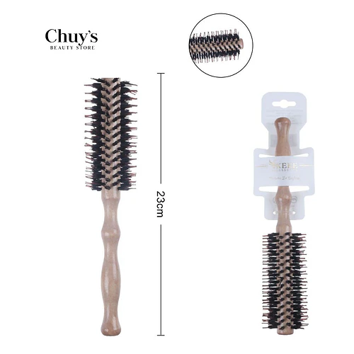 Cepillo Redondo de Madera 23 cm - Chuys Beautys | Chuy's Beautys