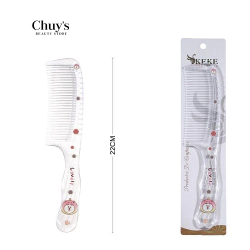 Peine plástico transparente 22 cm - Chuys Beautys | Chuy's Beautys