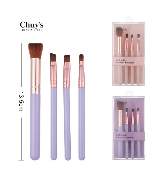 Set de Brochas de Maquillaje 4Pcs 13cm