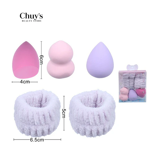 Esponjas de Maquillaje 5 Pcs - Chuys Beautys | Chuy's Beautys