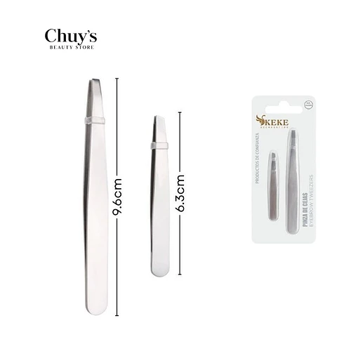 Set Pinzas Acero Inoxidable 2Pcs - Chuys Beautys | Chuy's Beautys