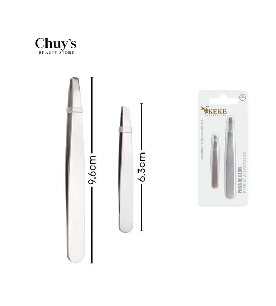 Set Pinzas Acero Inoxidable 2Pcs