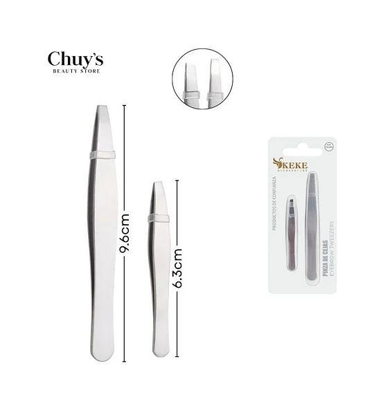 Set pinzas acero inoxidable 2pcs