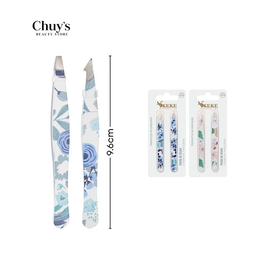 Pinza de cejas acero inoxidable 96*10mm 2pcs - Chuys Beautys | Chuy's Beautys