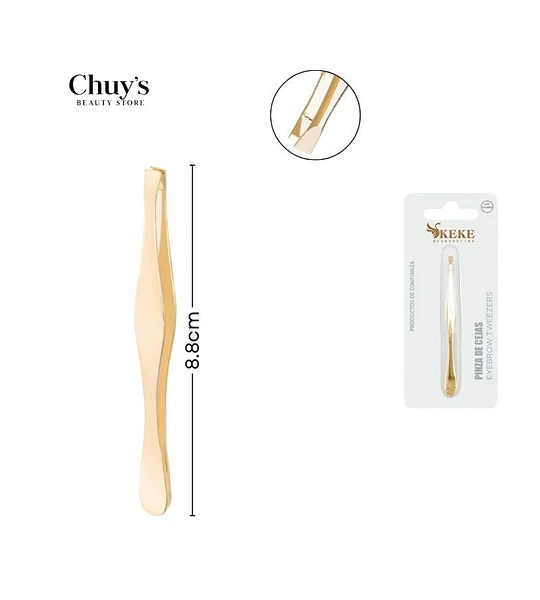 Pinzas para cejas doradas