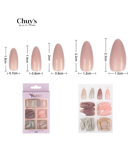 Unas Unicolor 96pcs