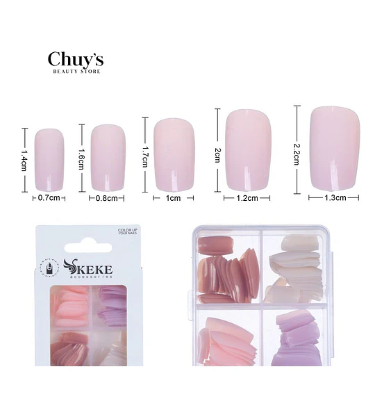 Unas Tips Colores 96 Pcs