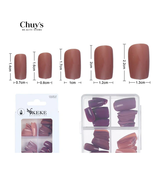 UNAS TIPS COLORES 96PCS