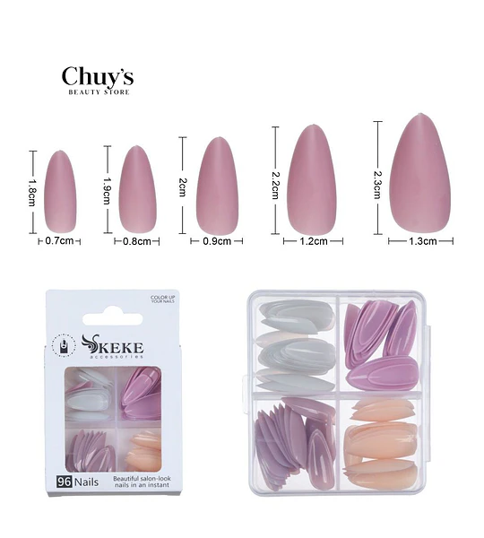 Unas Tips Colores 96 Pcs