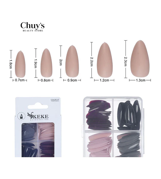 UNAS TIPS COLORES 96PCS
