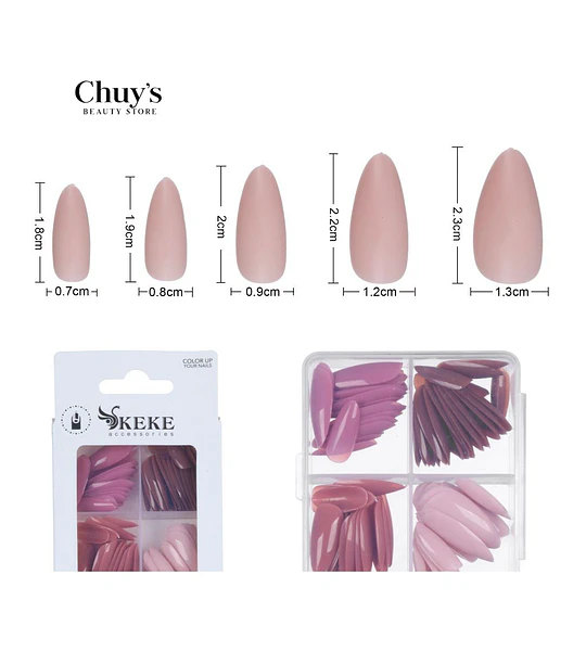 UNAS TIPS COLORES 96PCS