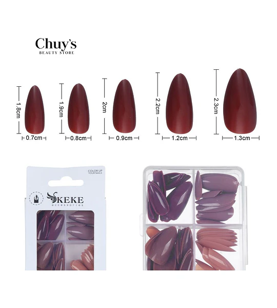 UNAS TIPS COLORES 96PCS