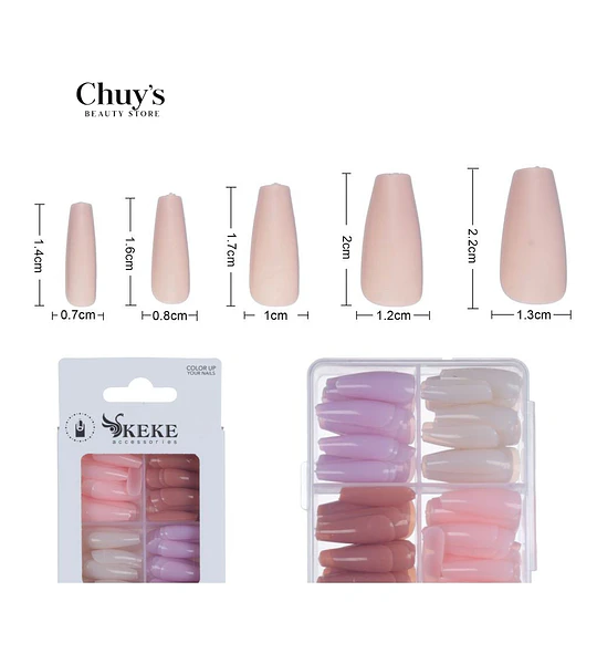 UNAS TIPS COLORES 96PCS