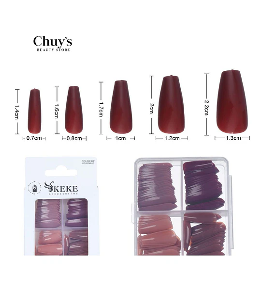 UNAS TIPS COLORES 96PCS