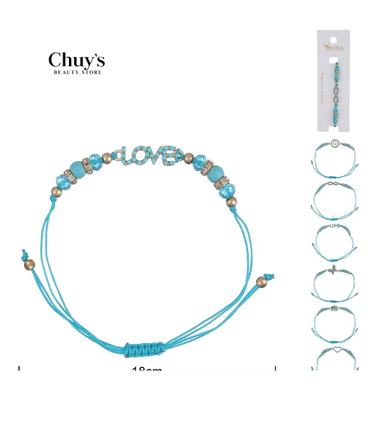 Pulsera Artesanal LOVE Turquesa