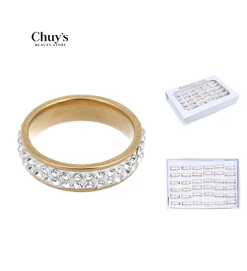 Anillo Acero Inoxidable con Cristales - Chuys Beautys | Chuy's Beautys Store
