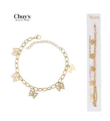 Pulsera de acero inoxidable con mariposas - Chuys Beautys | Chuy's Beautys Store