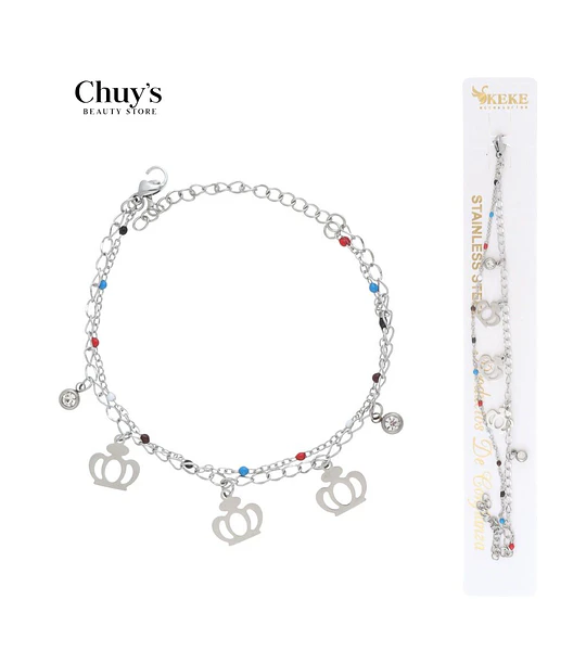 Pulsera de acero inoxidable con charms