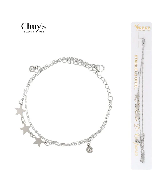 Pulsera de acero inoxidable con estrellas