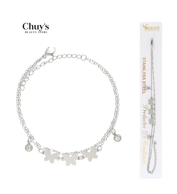 Pulsera de acero inoxidable con mariposas - Chuys Beautys | Chuy's Beautys Store