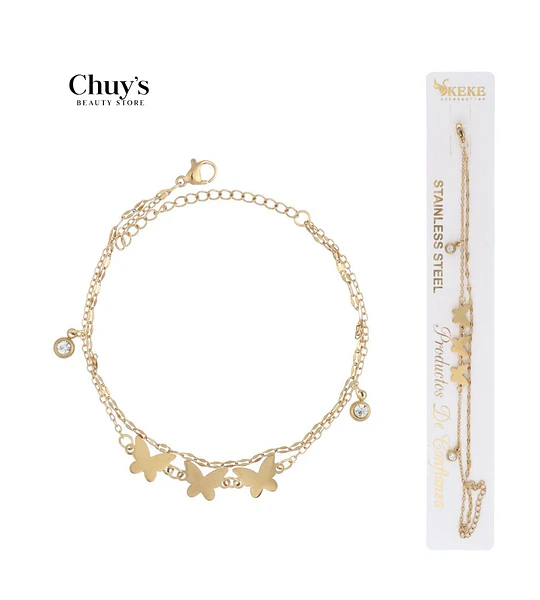 Pulsera de acero inoxidable con dijes