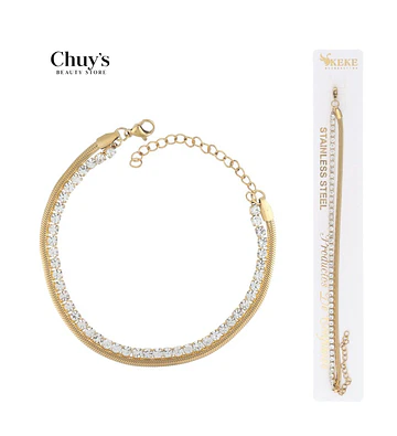 Pulsera de acero inoxidable con cristales - Chuys Beautys | Chuy's Beautys Store