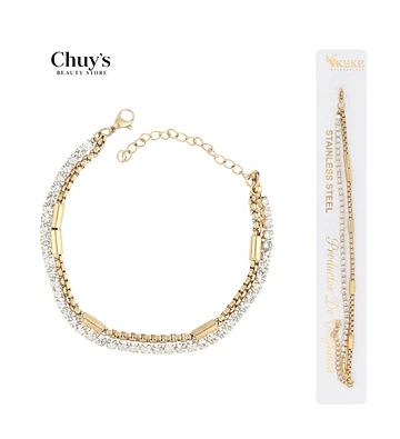 Pulsera de acero inoxidable con cristales - Chuys Beautys | Chuy's Beautys Store