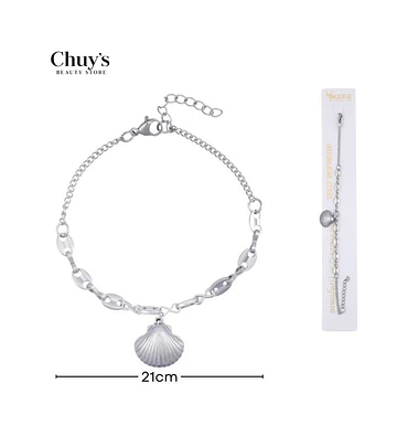 Pulsera de acero inoxidable con concha - Chuys Beautys | Chuy's Beautys Store