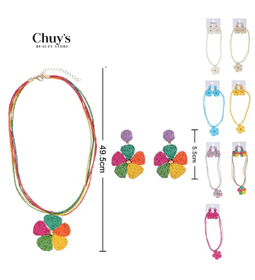 Pendientes artesanales y collar colorido - Chuys Beautys | Chuy's Beautys Store