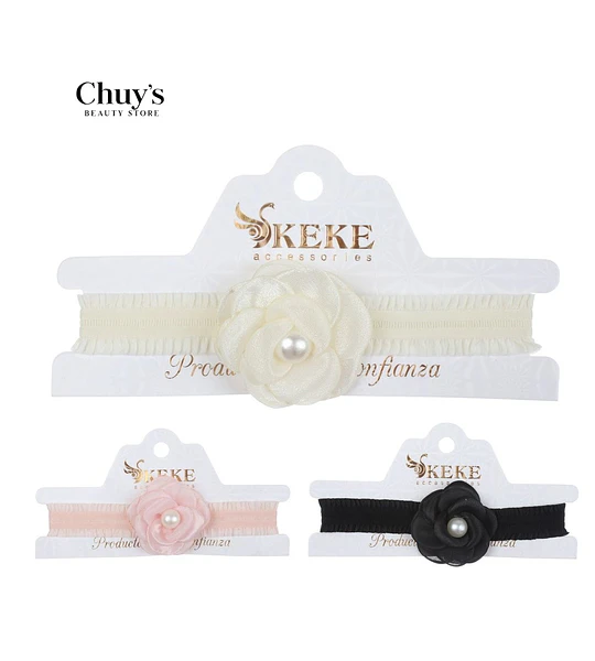 Choker con flor y perla