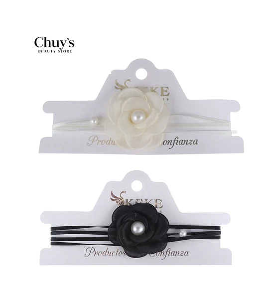 Choker Floral con Perlas