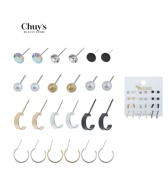 Pendientes 12 piezas